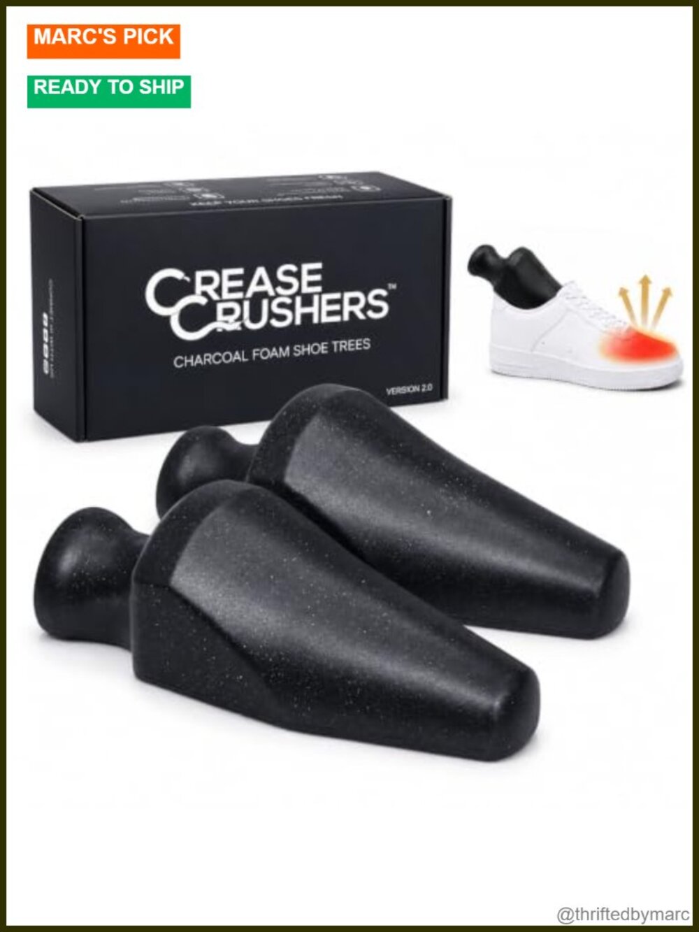 Charcoal Foam Shoe Trees & Crease Protectors Large